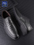 波图蕾斯男士系带商务休闲皮鞋低帮加绒保暖棉鞋男 P9859 黑色(加绒) 41
