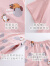 罗蒙（ROMON）睡衣女夏季纯棉圆领卡通短袖短裤波点家居服套装 粉色 XL码