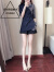 SHIROMA 女装夏季洋气显瘦法式法国小众韩版小西装裤赫本很仙两件套装女 长/袖西装+长/裤 S