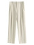 范思蓝恩23FS12059 九分西装裤女夏季直筒高腰显瘦窄版阔腿裤子 米白色 XL