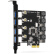 MOGE魔羯 台式机PCIE x1转4口USB3.0独立供电扩展卡PCI-E四口USB转接卡瑞萨NEC芯片 MC2016