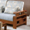 实木沙发组合转角布艺沙发现代简约新中式沙发含茶几296*286*80cm/胡桃色#813