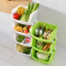百露厨房置物架加厚蔬菜收纳架落地水果收纳筐厨房用品用具 白色3层带分隔板