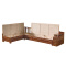 实木沙发组合转角布艺沙发现代简约新中式沙发含茶几320*185*80cm/胡桃色#815带花型