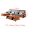 实木沙发组合转角布艺沙发现代简约新中式沙发带茶几340*180*115cm/胡桃色#516