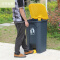 曾师傅 大垃圾桶 商用工业加厚型脚踏带盖垃圾桶 大号 户外 灰桶黄盖30L加厚型