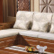 实木沙发组合转角布艺沙发现代简约新中式沙发含茶几320*185*80cm/胡桃色#815带花型