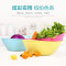 茶花（CHAHUA） 水果盘果盆客厅创意沙拉水果盆塑料洗水果盆时尚沙拉碗水果 圆形(红色)