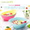 茶花（CHAHUA） 水果盘果盆客厅创意沙拉水果盆塑料洗水果盆时尚沙拉碗水果 圆形(红色)