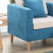  ZHONGWEI 休闲沙发简约沙发小户型北欧沙发布艺懒人沙发 湖蓝色两人位
