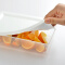 百露密封透明食品收纳盒塑料有盖冰箱冷冻冷藏保鲜盒沥水长方形大小号 米白 6.3L