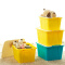 茶花收纳箱 整理箱衣物收纳盒塑料床底储物箱玩具杂物箱带滑轮 绿色 68L (2个)
