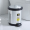 龙士达塑料垃圾桶 11L大容量脚踏式翻盖静音卫生桶 办公室厨房卫生间纸篓 大号LJ-1535