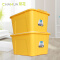 茶花 塑料收纳箱68L*2加厚塑料整理箱储物箱带两个装 68L镉绿色62*47.5*35