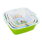 茶花（CHAHUA） 塑料双层洗菜篮子沥水篮洗菜盆家用客厅创意水果盘3个  抖音