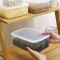 百露 保鲜盒透明塑料盒子长方形密封盒冰箱水果食品收纳盒冷藏储物盒大 方形1.2L