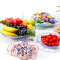 茶花 水果盘客厅创意塑料透明简约欧式零食盒果盘干果盘水果盘子抖音 中号蓝色