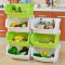 百露塑料蔬菜水果厨房置物架收纳筐落地多层储物用品用具放菜篮架子收纳架 大号白色四层