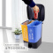 森 环保分类双格脚踏式垃圾桶 家用厨房客厅办公室垃圾筒创意带有盖塑料脚踩大号 套餐一：分类桶 红+蓝.分类桶（办公1）