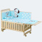 童健 120*68大尺寸婴儿床实木多功能儿童床宝宝bb床摇篮床可变书桌   可和大床拼接 床+蚊帐+内摇+五件套被子颜色备注+棕垫