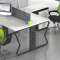屏风办公桌组合员工桌职员桌卡座现代简约工作位钢架电脑桌T字型2人位含椅子2400*1400*750