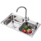 卡贝（Cobbe）厨房水槽双槽304不锈钢洗碗池洗菜盆洗菜池洗碗槽套装