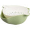 茶花（CHAHUA）双层水果盘沥水篮家用懒人糖果盘创意厨房客厅嗑瓜子塑料双耳果盆 蓝色