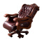 高档老板椅牛皮总裁椅家用电脑椅办公椅转椅-棕色