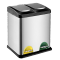 麦桶桶（Mr.Bin） 大号分类环保垃圾桶不锈钢脚踏小区双桶三桶户外商用垃圾箱 16L(8L*2个内桶)