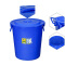 YONNYO大水桶塑料桶加厚圆形工业家用带盖塑料水桶大号户外垃圾桶物业储水桶化工桶 蓝色 40l新料加厚