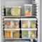 百露 冰箱保鲜盒收纳盒 食品储物盒杂粮收纳箱厨房收纳筐 绿色B款2个装