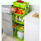 厨房置物架落地多层式省空间用品用具小百货果蔬菜篮子收纳筐架子 【大号】绿色3层