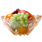 Delisoga 玻璃水果盘 创意冰恋款深碗 大号大容量(琥珀色) 欧式果斗糖果干果篮 坚果零食沙拉碗 客厅家用装饰