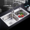 卡贝（Cobbe）厨房水槽双槽304不锈钢洗碗池洗菜盆洗菜池洗碗槽套装