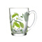乐美雅 耐热钢化玻璃茶水牛奶杯 清晨无铅钢化玻璃把杯 320ml 绿叶款