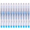 得力(deli)蓝色直液式标记荧光笔 水性记号笔 12支/盒S618