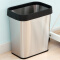 欧润哲 垃圾桶家用 12L不锈钢大号方桶压袋式家用厨房客厅卫生间废纸箩