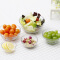青苹果 玻璃碗套碗5件套 水果蔬菜沙拉碗透明个性甜品碗干果零食果盘汤面碗 创意家居礼品 带盖饭盒