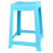 茶花 凳子塑料条纹凳46.6cm高方凳4只装 蓝色