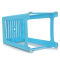 茶花 凳子塑料条纹凳46.6cm高方凳4只装 蓝色
