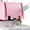 齐心（Comix）ES3000财务凭证装订机 会计专用手动打孔机 热熔铆管装订机 双手柄小巧型(可装订30MM)玫瑰粉