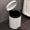 欧润哲 垃圾桶家用 5升缓降静音 脚踏客厅厨房圆形垃圾桶 米白色