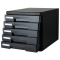 【包邮】得力（deli）文件架 彩色桌面文件柜 抽屉式文件柜 办公用品 9773 硬塑5层文件柜(黑色)