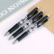 得力（deli）黑色自动笔弹簧笔按动中性笔0.7mm学习办公水性笔 6支装S02