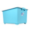 茶花 塑料收纳箱衣物储物盒整理箱有盖大号储物箱收纳箱 玫红色 3个装55L【有滑轮】