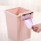 百露 时尚创意家用垃圾桶卧室厨房客厅卫生间垃圾筒无盖带压圈纸篓 粉色