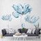 墻彩 創意北歐簡約藍貼花墻壁畫墻紙自粘溫馨房間裝飾品臥室客廳電視背景墻貼畫