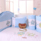 小硕士婴儿床床品九件套纯棉宝宝床品套件bb床上用品 害羞小熊萝莉粉9件套
