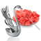 芮家德 304不锈钢水果叉子甜品月饼蛋糕点心叉创意水果签天鹅座餐具套装 1个天鹅座+10支叉