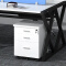 办公屏风职员桌简约现代电脑桌工作卡位钢架2人含椅子（黑白结合）
